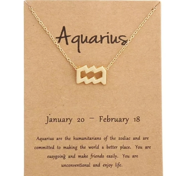 ♒️ NWT AQUARIUS Zodiac Necklace ♒️ - Picture 1 of 4